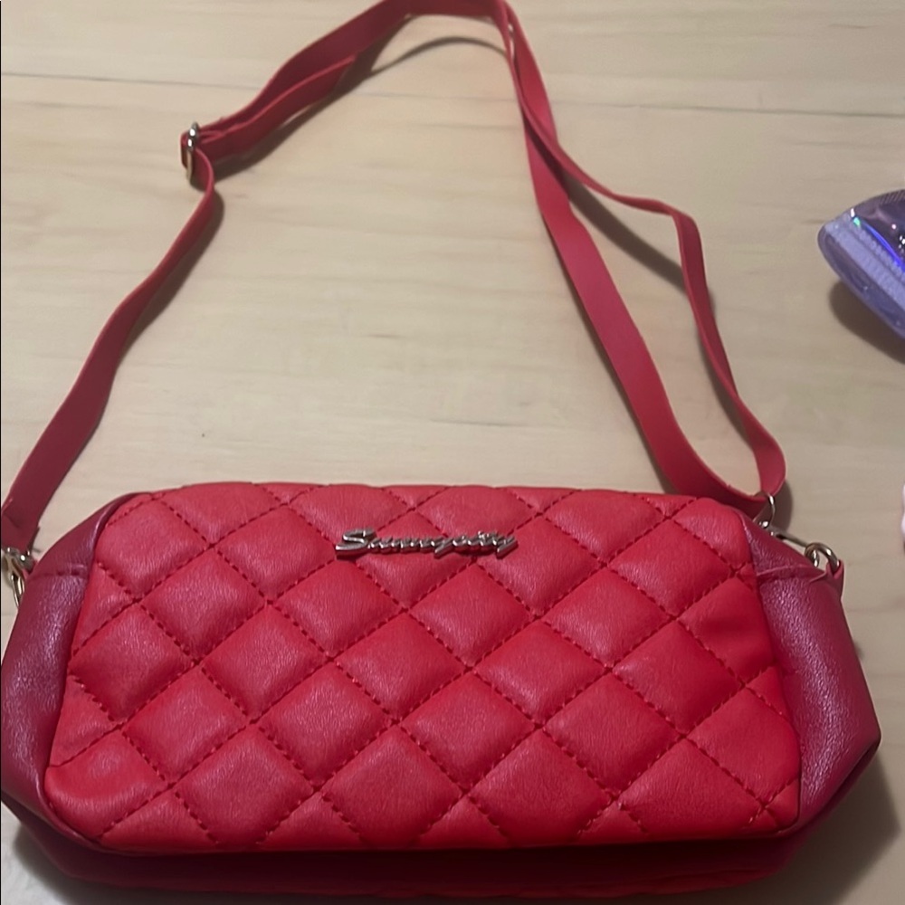 Red Quilted Shoulder Bag